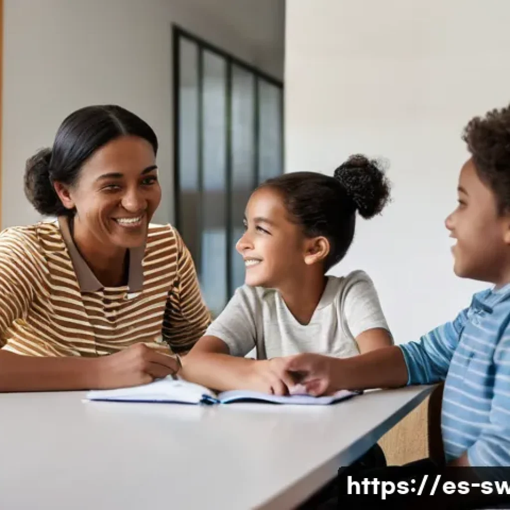 학교사회복지사와 상담사의 차이점 - **A Heartfelt Connection:** A compassionate school social worker, a woman in her late 30s with a war...