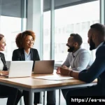 학교사회복지사의 전문 학회 가입 장점 - **Prompt 1: Collaborative Professional Networking**
    "A diverse group of professional social work...